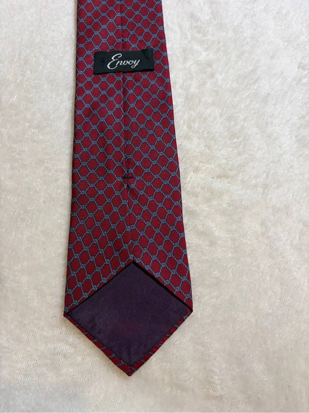 Envoy Nautical‎ Rope Geo-Patterned Red Silk Tie